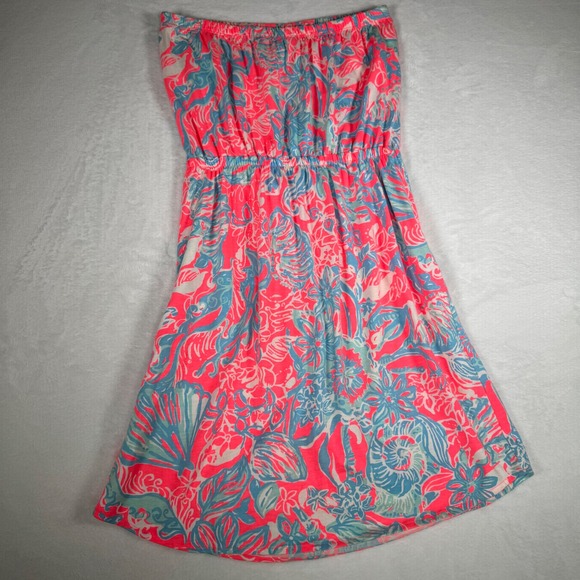 Lilly Pulitzer Windsor Strapless‎ Dress Summer Siren Print Mini Summer S - Picture 3 of 8
